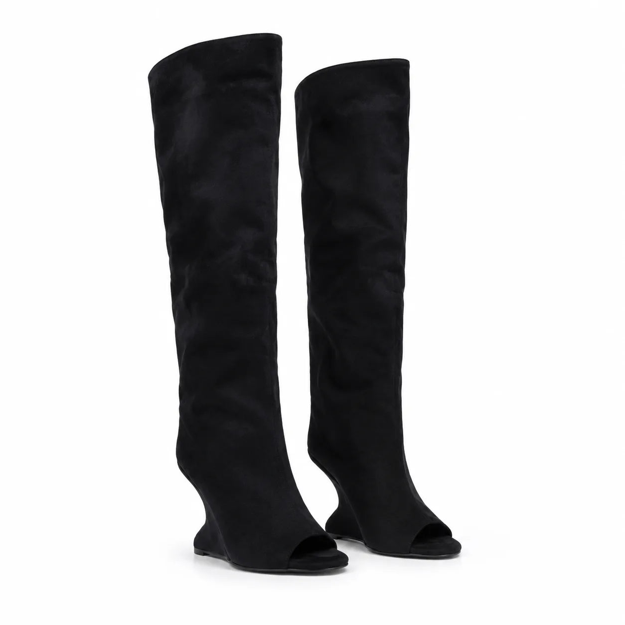 Black Suede Rovereto Suede Knee-High Boots