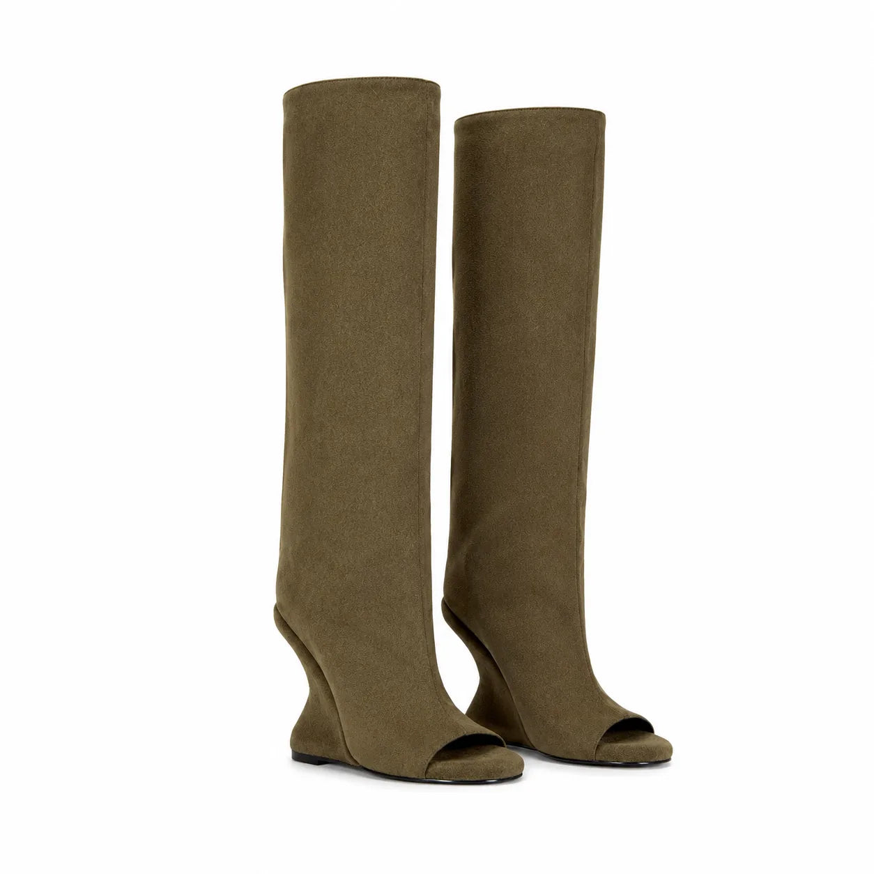 Green Suede Rovereto Suede Knee-High Boots