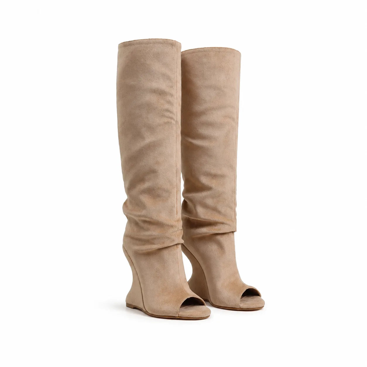 Apricot Suede Rovereto Suede Knee-High Boots