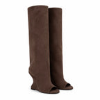 Brown Suede Rovereto Suede Knee-High Boots