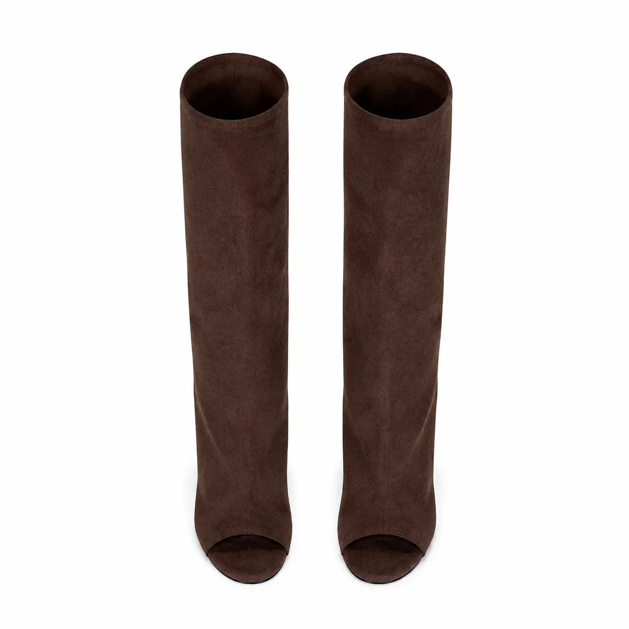 Brown Suede Rovereto Suede Knee-High Boots top view