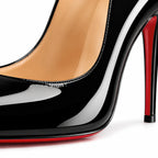 Black Patent Nemi Patent Stiletto Pumps close-up detail