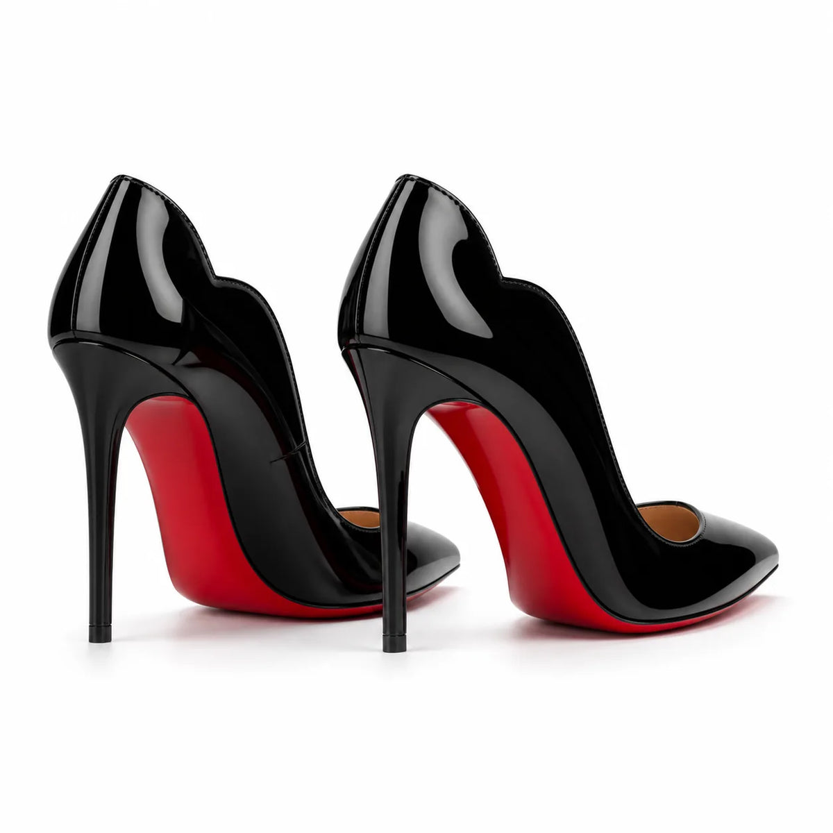 Black Patent Nemi Patent Stiletto Pumps heel detail
