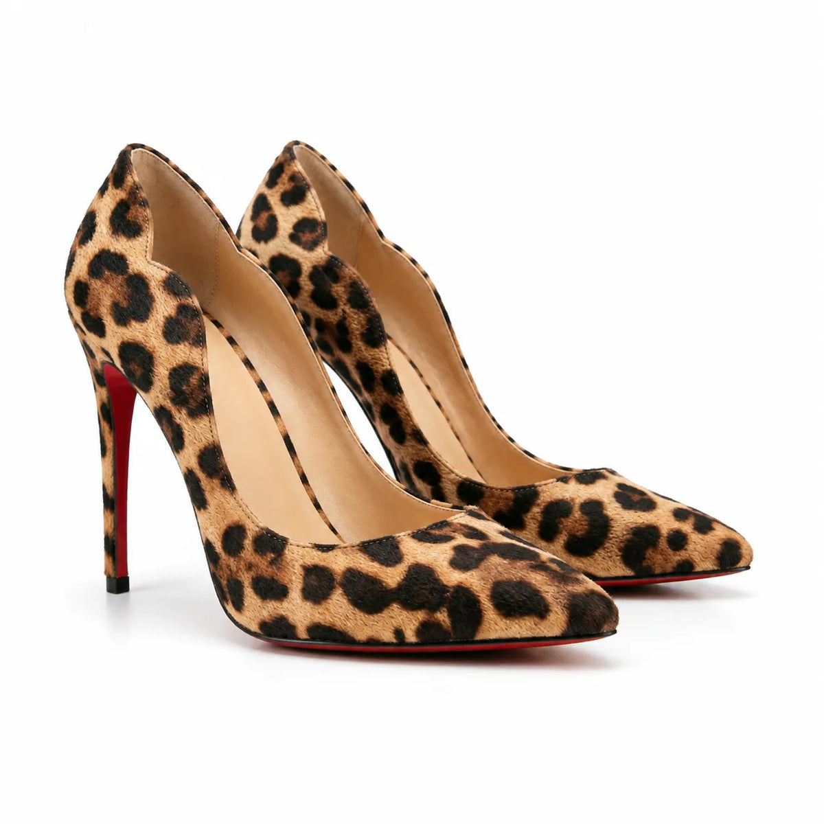 Leopard Suede Nemi Patent Stiletto Pumps