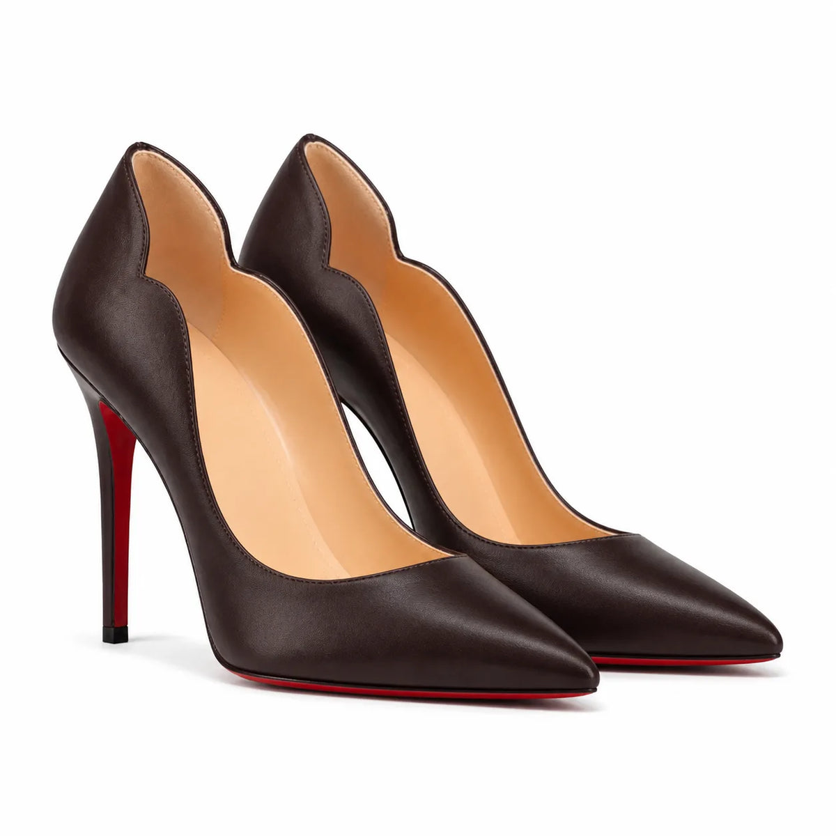 Matte Brown Nemi Patent Stiletto Pumps