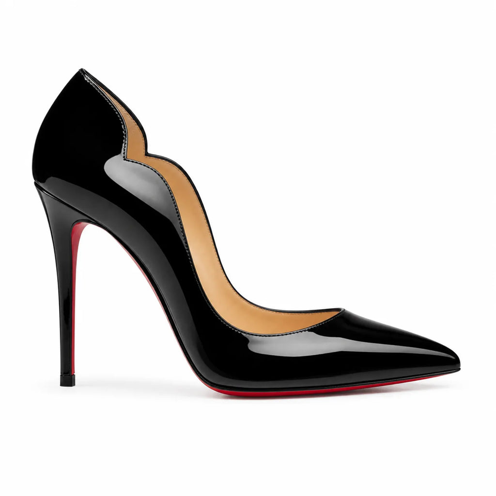 Black Patent Nemi Patent Stiletto Pumps side view