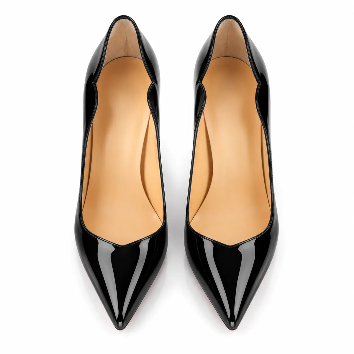 Black Patent Nemi Patent Stiletto Pumps top view
