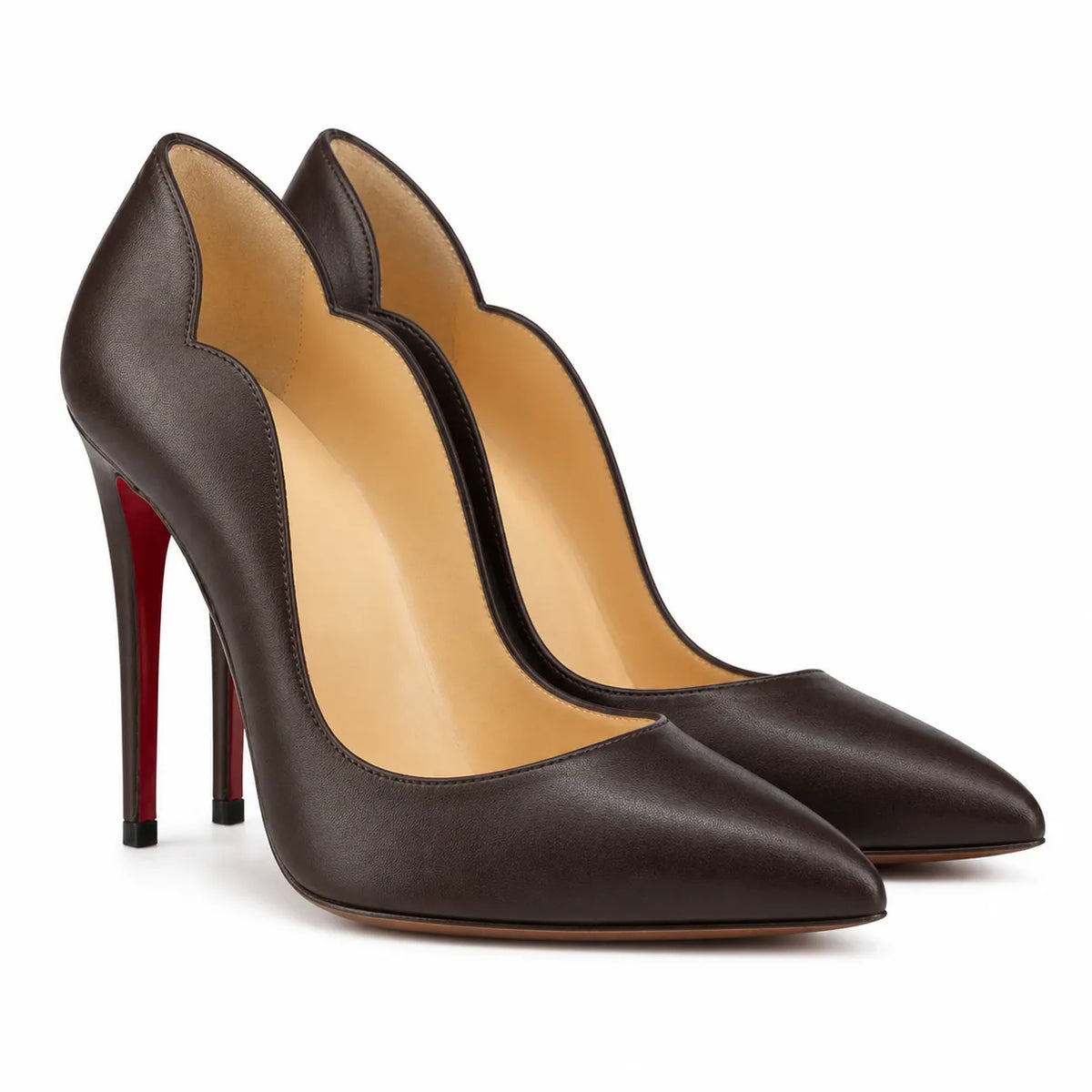 Rich Brown Nemi Patent Stiletto Pumps