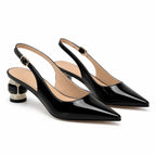 Black Patent Sovana Buckle Patent Sandals