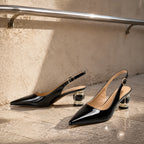 Black Patent Sovana Buckle Patent Sandals styled scene