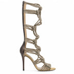 Warm Gold Kea High-Heel Sandals side view
