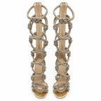 Warm Gold Kea High-Heel Sandals top view