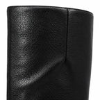 Deep Black Merano Patent Leather Wedge Boots close-up detail