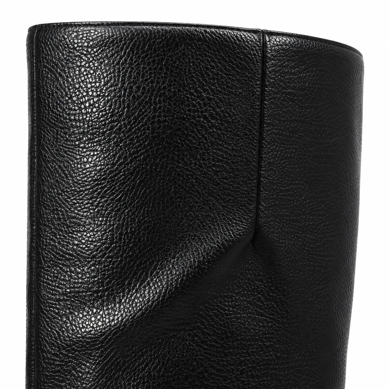 Deep Black Merano Patent Leather Wedge Boots close-up detail