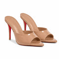 Beige Patent Sorano Leather Thin-Heel Sandals
