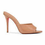 Beige Patent Sorano Leather Thin-Heel Sandals side view