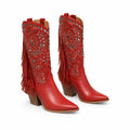 Deep Red Bogliasco Leather Boots