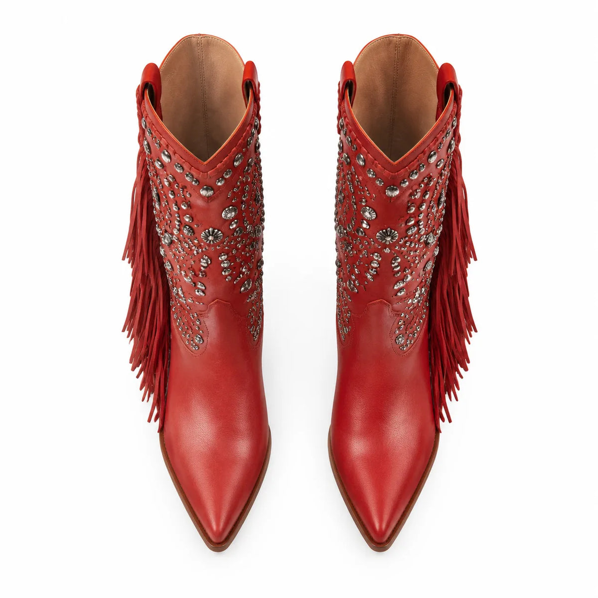 Deep Red Bogliasco Leather Boots top view