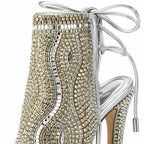 Soft Silver Orosei Stiletto Boots close-up detail