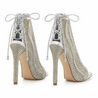 Soft Silver Orosei Stiletto Boots heel detail