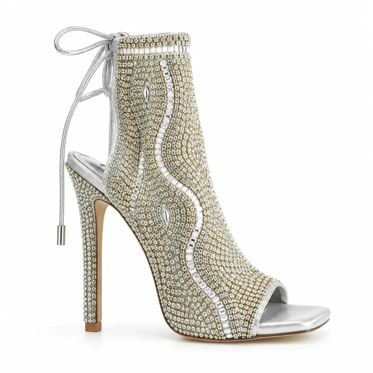 Soft Silver Orosei Stiletto Boots side view