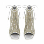 Soft Silver Orosei Stiletto Boots top view