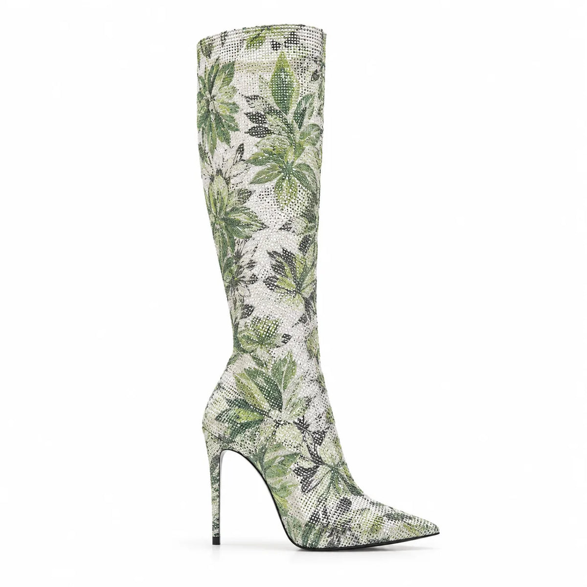 Olive Desert Formia Stiletto Boots side view