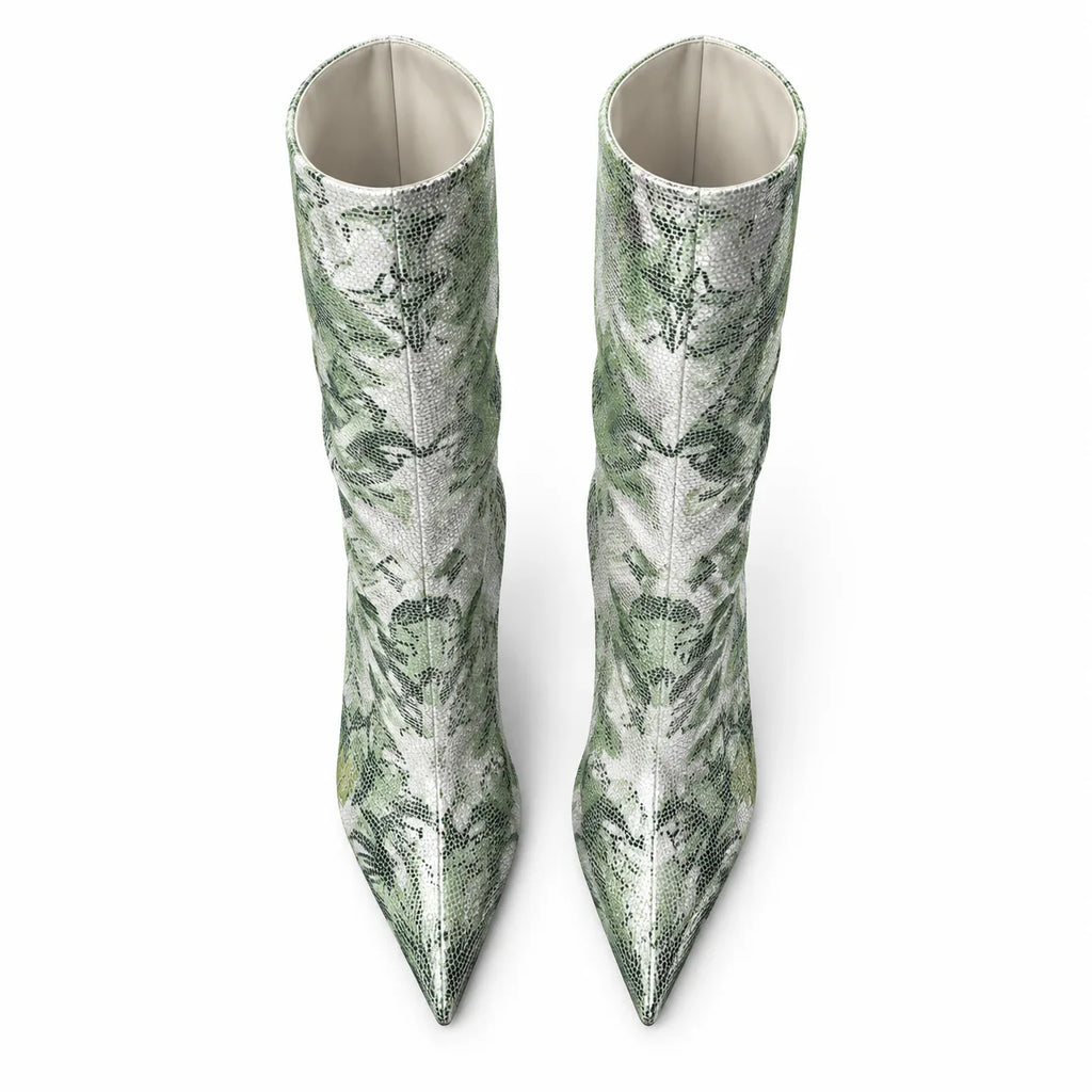 Olive Desert Formia Stiletto Boots top view