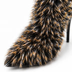 Deep Black Lerici Stiletto Boots close-up detail