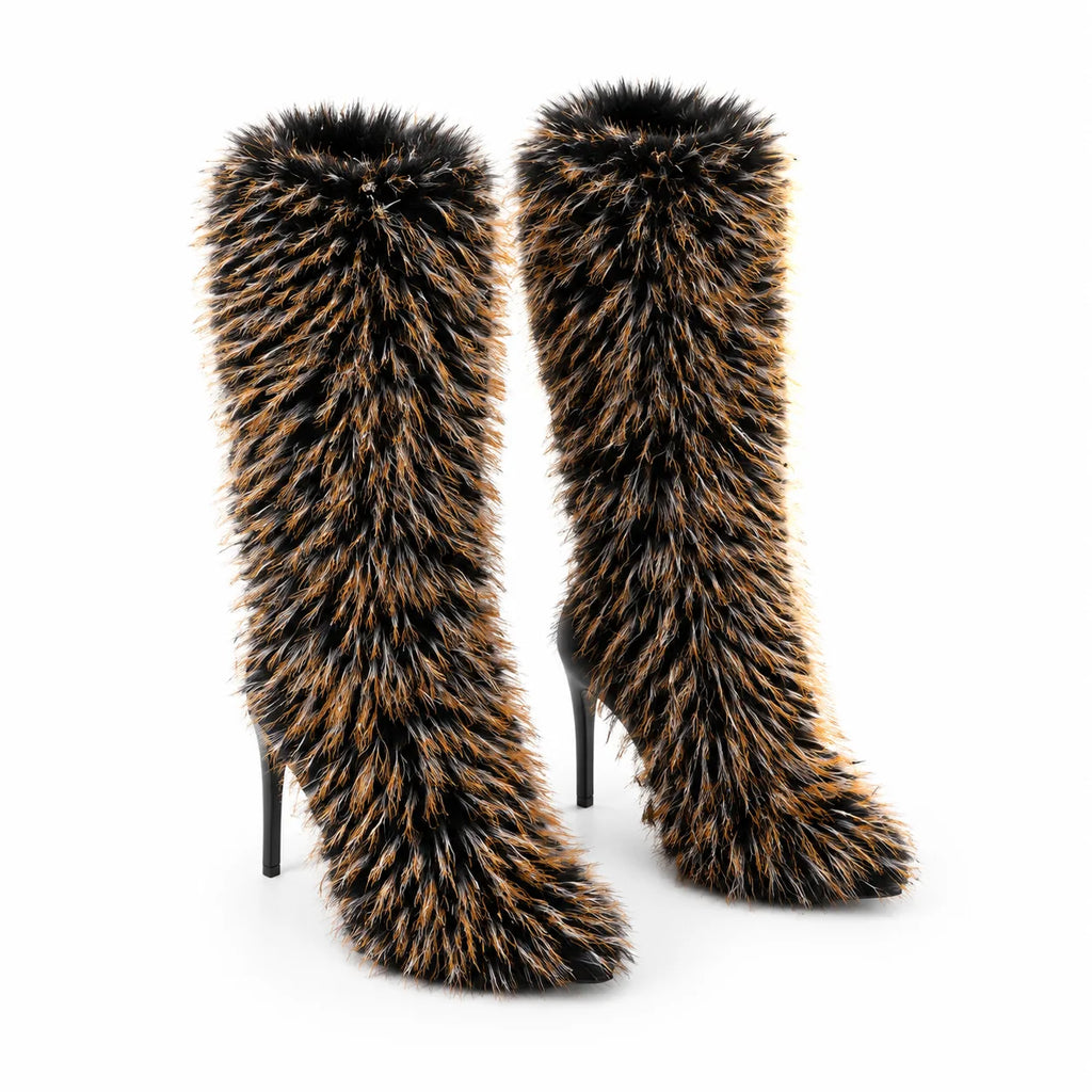 Deep Black Lerici Stiletto Boots