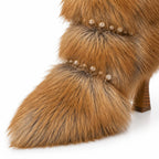 Butter Yellow Maratea Stiletto Boots close-up detail