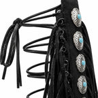 Deep Black Karpathos Gladiator Sandals close-up detail