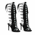 Deep Black Karpathos Gladiator Sandals