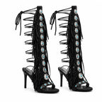 Deep Black Karpathos Gladiator Sandals