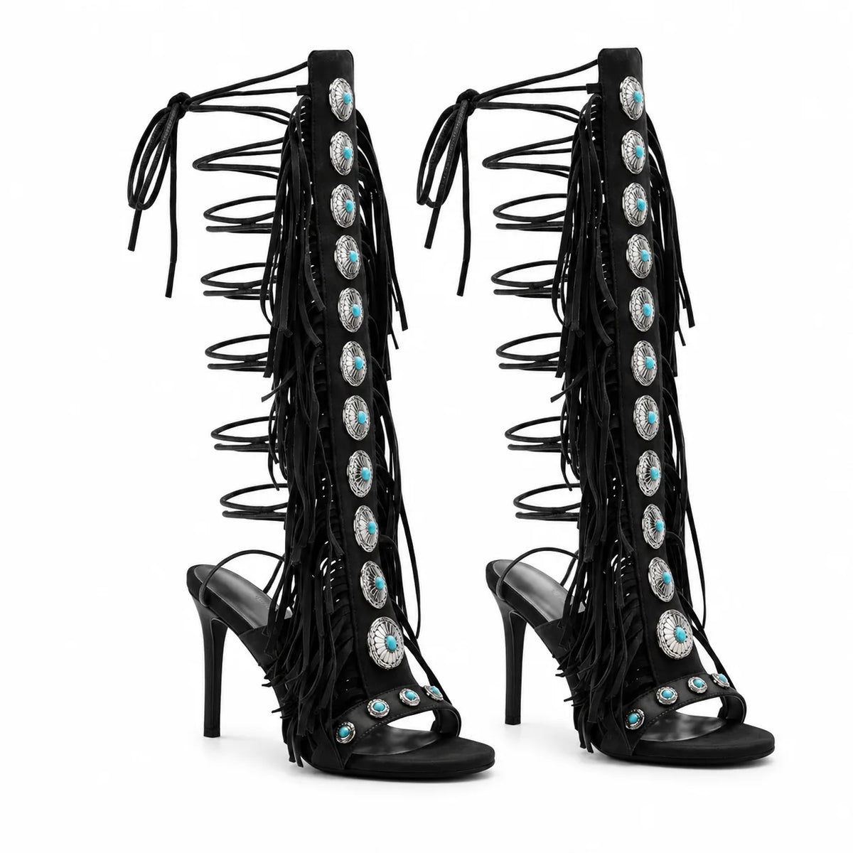 Deep Black Karpathos Gladiator Sandals