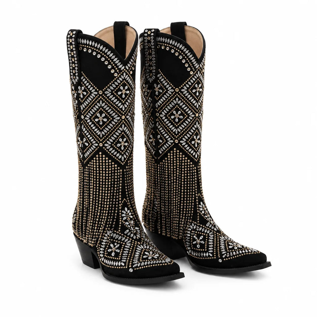 Deep Black Termoli Block-Heel Boots