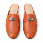 Burnt Orange Montalcino Leather Mules top view