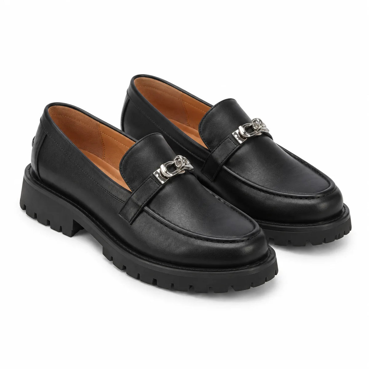 Deep Black Trequanda Vegan Leather Loafers