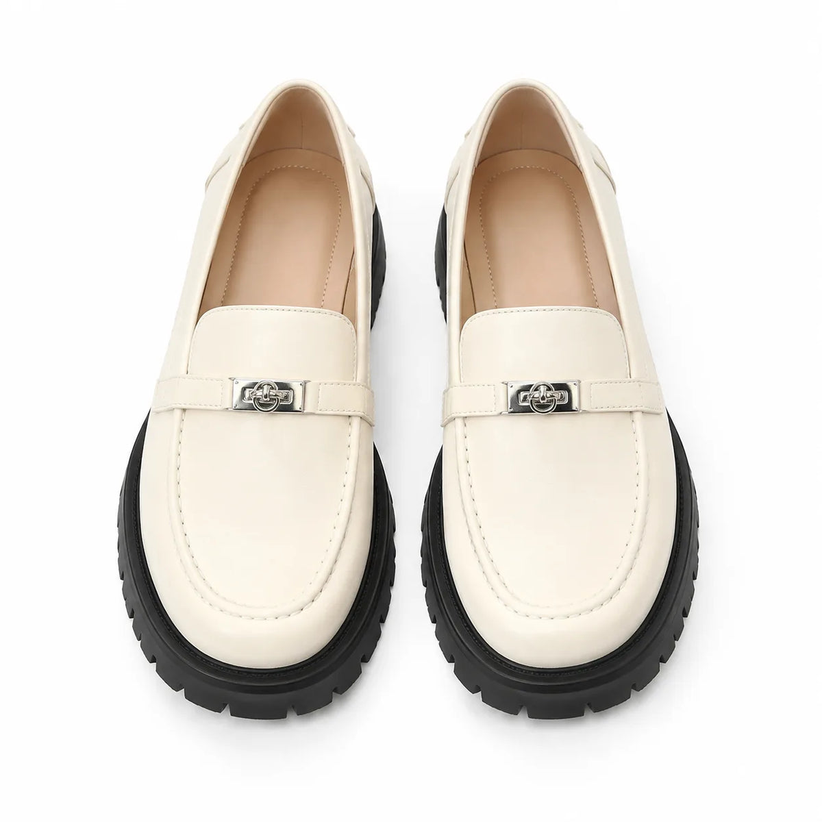 Ivory Trequanda Leather Loafers top view