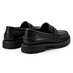 Deep Black Kimolos Leather Loafers heel detail