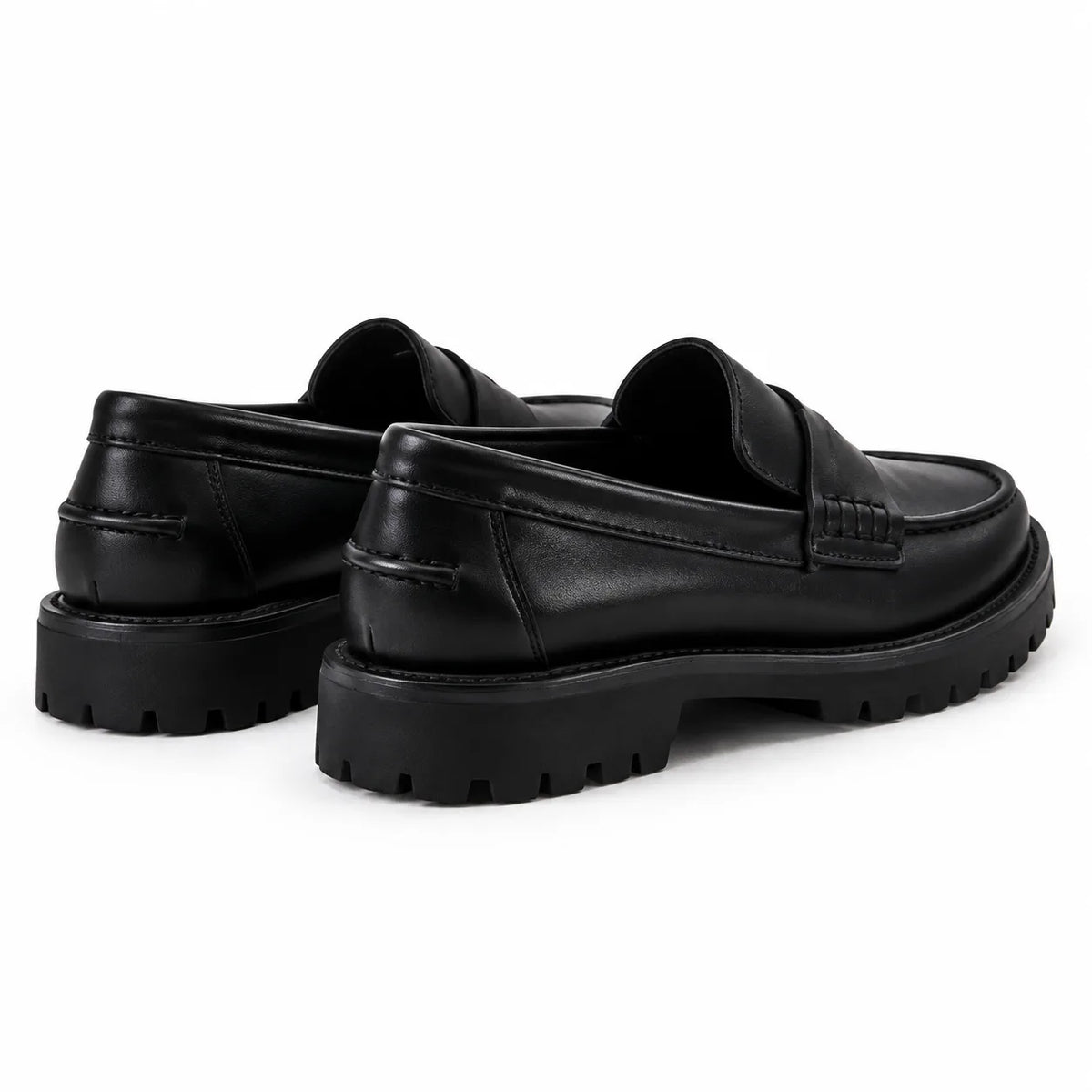 Deep Black Kimolos Leather Loafers heel detail