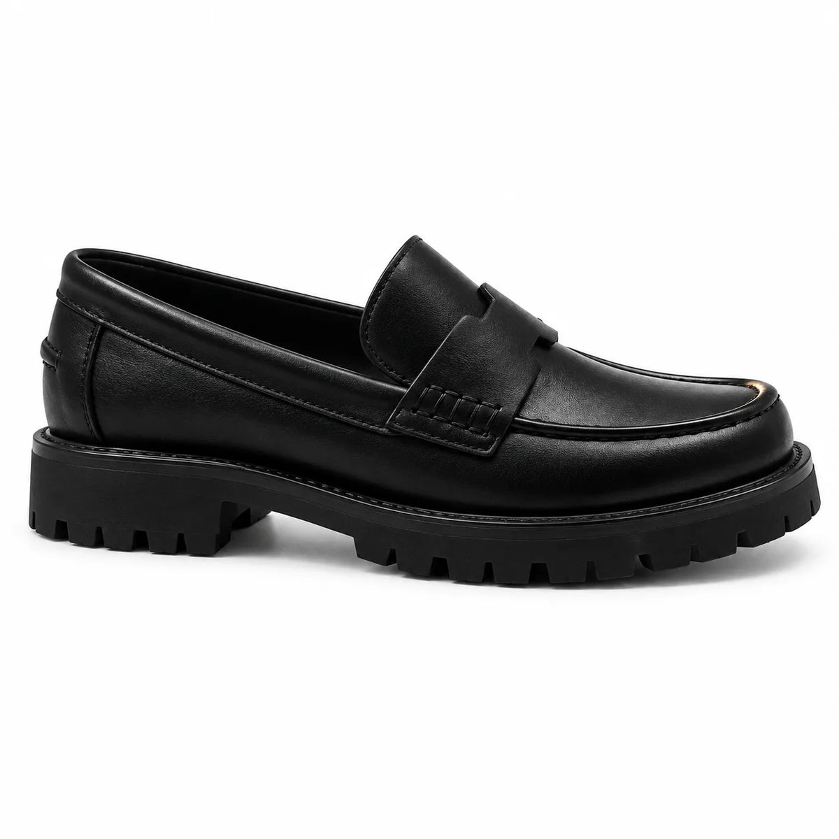 Deep Black Kimolos Leather Loafers side view