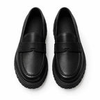 Deep Black Kimolos Leather Loafers top view
