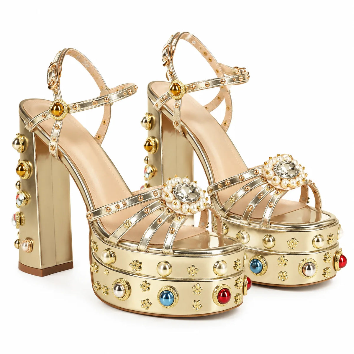 Gold Kythira Platform Sandals