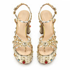 Gold Kythira Platform Sandals top view