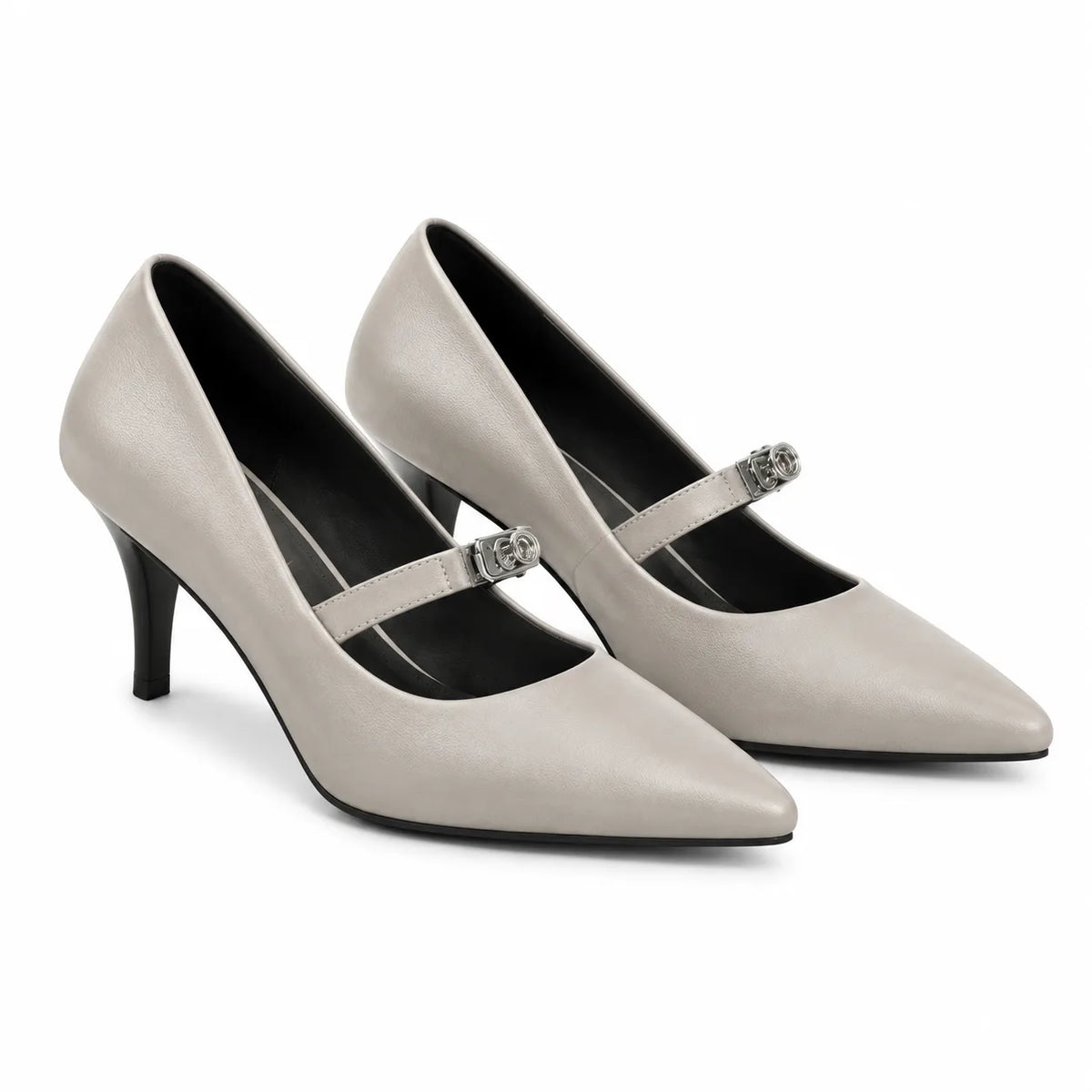Stone Lemnos Vegan Leather Kitten-Heel Pumps