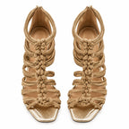 Natural Gold Parga Stiletto Sandals top view