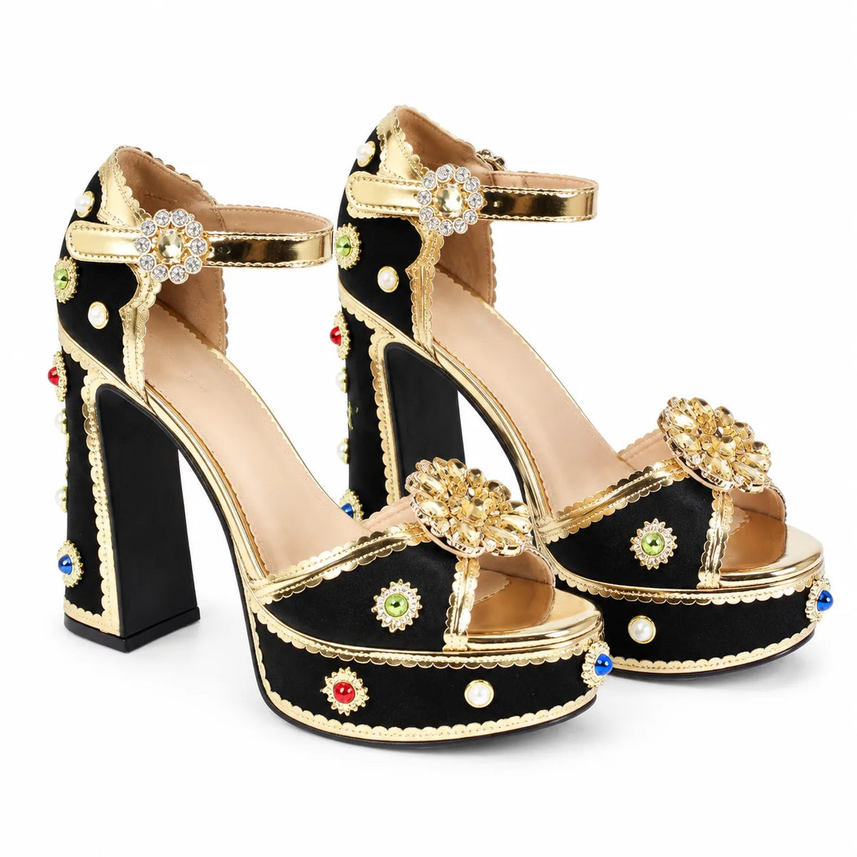 Jet Black Sifnos Platform Sandals