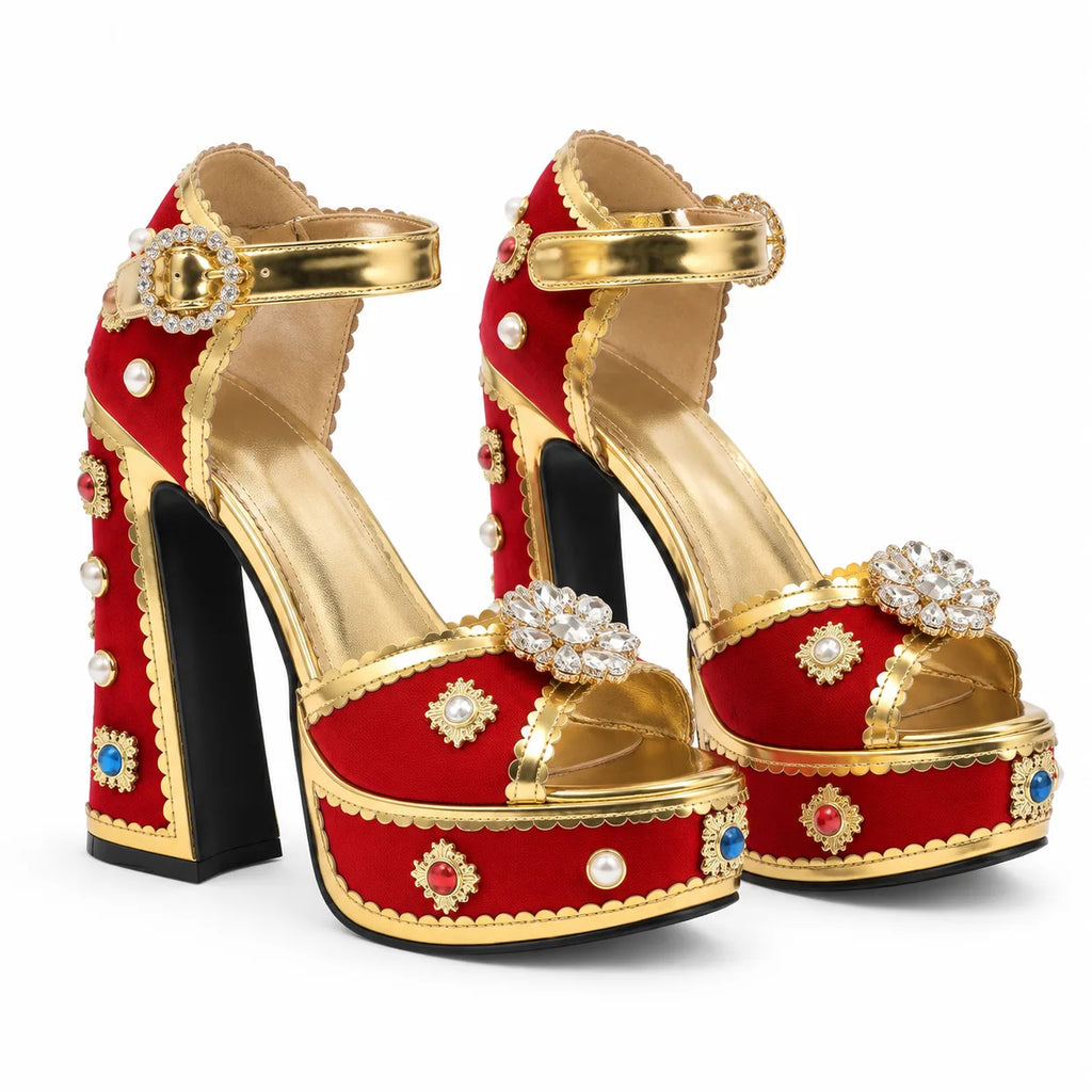 Ruby Red Sifnos Platform Sandals