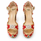 Ruby Red Sifnos Platform Sandals top view